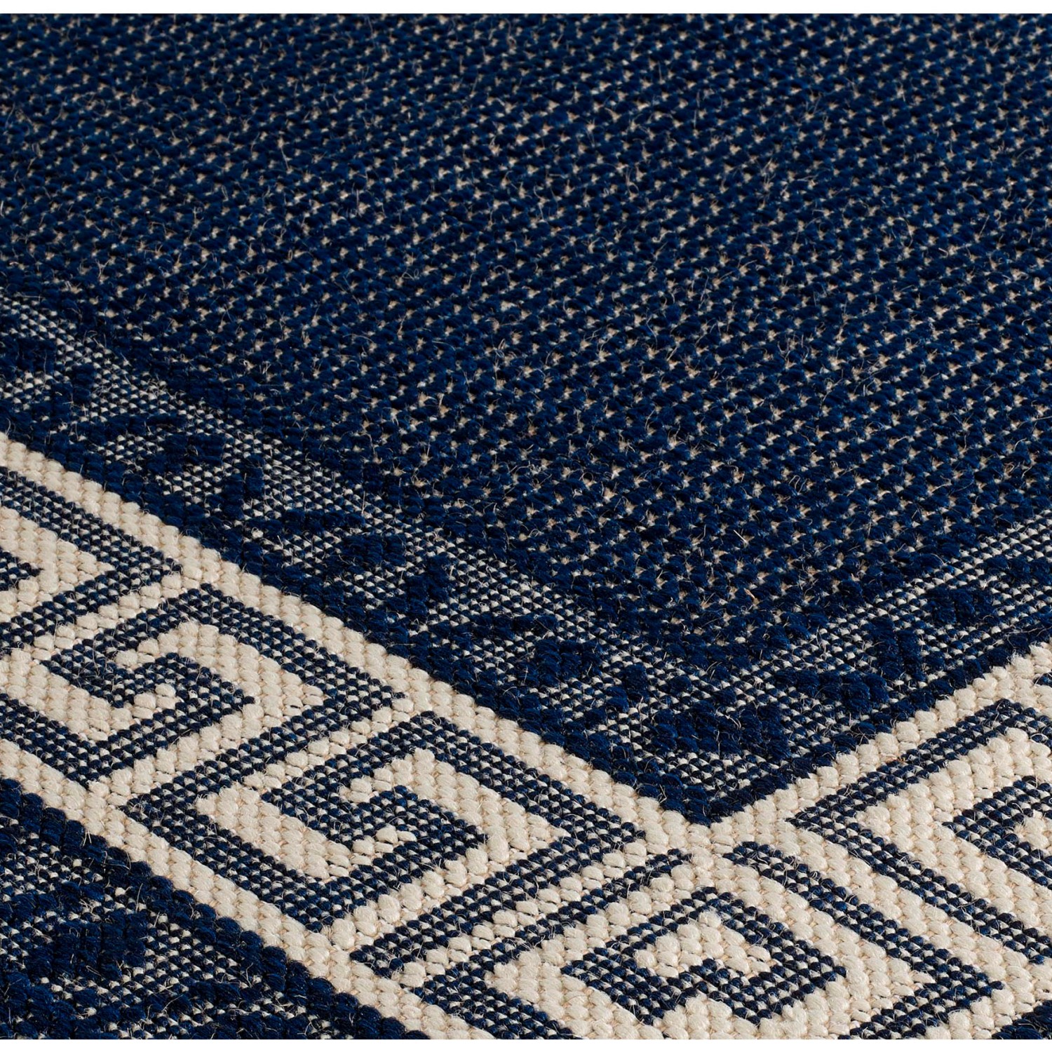 Greek Anti Slip Flatweave Runner Blue